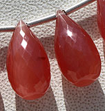 Rhodochrosite Gemstone Teardrops
