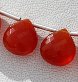 Carnelian Gemstone  Heart Briolettes