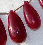 Ruby Gemstone  Flat Pear Plain