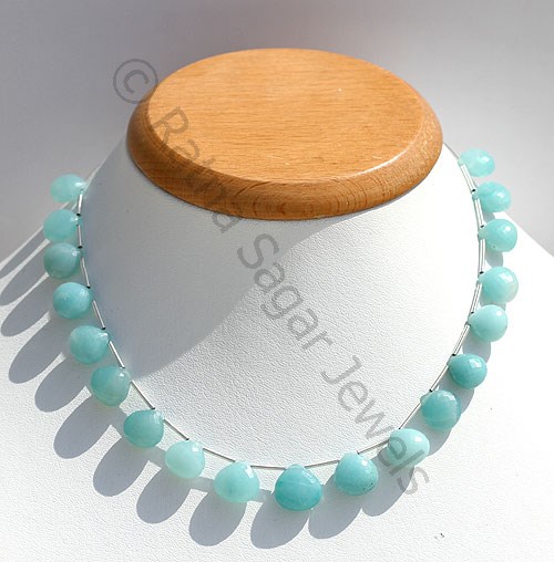 Amazonite Beads- Heart Briolettes