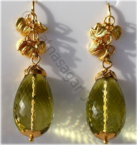Jewelry Collection - Lemon Quartz Studded Earrings