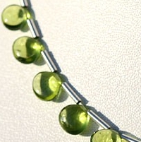 Peridot Gemstone Beads  Plain Heart