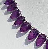 Amethyst Gemstone Carved Leaf