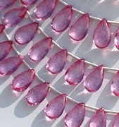Pink Topaz Gemstone  Flat Pear Briolette