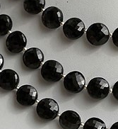 Black Spinel Gemstone Faceted Coin
