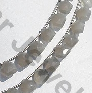 Grey Moonstone Polygon Diamond Cut