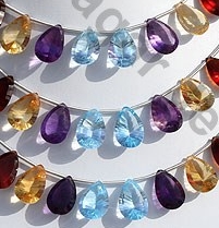 Semi Precious Multi  Concave Cut Pan