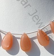 Orange Moonstone Flat Pear Plain