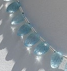 Blue Topaz Carved Leaf