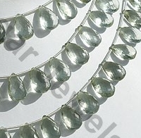 Green Amethyst Flat Pear Briolette