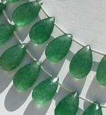 Green Strawberry Quartz Flat Pear Briolette