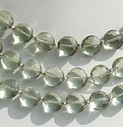 Green Amethyst Gemstone  Coin Beads