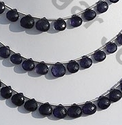 Iolite Gemstone Beads  Heart Briolette