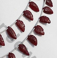 Ruby Gemstone Carved Beads
