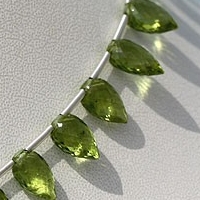 Peridot Gemstone Beads  Conch Briolette