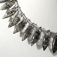 Black Rutilated Quartz  Dew Drops