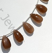Coffee Moonstone Flat Pear Briolette