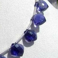 aaa Iolite Gemstone Beads Puffed Diamond Cut