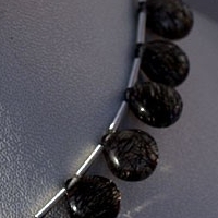 Black Rutilated Quartz  Heart Plain