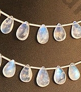 Rainbow Moonstone Flat Pear Plain