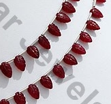 Ruby Gemstone Carved Leaf