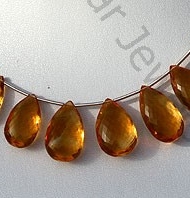 Citrine Flat Pear Briolette
