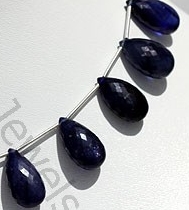 Sapphire Gemstone  Flat Pear Briolette