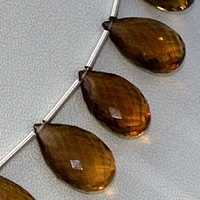Beer Quartz  Flat Pear Briolette