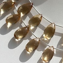 Champagne Citrine  Flat Pear Briolette