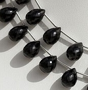 Black Spinel  Tear Drops Briolette