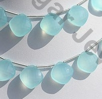 Dyed Blue Chalcedony  Puffed Diamond Cut