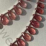 Strawberry Quartz Flat Pear Briolette