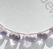 Pink Amethyst Faceted Chubby Heart