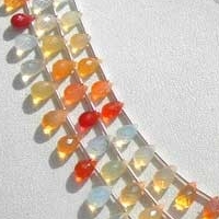 Mexican Fire Opal  Gemstone  Tear Drops Briolette