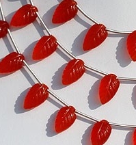 Carnelian Gemstone  Carved Leaf