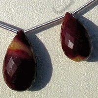 Mookaite Jasper Flat Pear Briolette