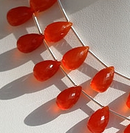 Carnelian Gemstone Tear Drops Briolette