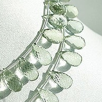 Green Amethyst Gemstone Tear Drops Briolette