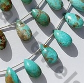 Turquoise Gemstone Flat Pear Briolette