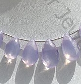 Lavender Quartz Gemstone Flat Pear Briolette