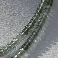 Moss Aquamarine  Faceted Rondelle