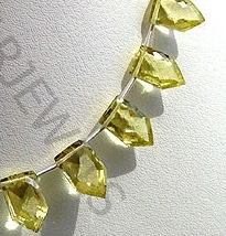 Lemon quartz pentagon shape beads