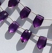 8 inch strand Amethyst Gemstone pentagon beads
