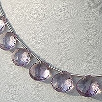 Pink Amethyst  Concave Cut Faceted Heart
