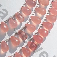 Pink Chalcedony Tear Drops briolette