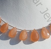 Orange Moonstone Flat Pear Briolette