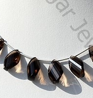 wholesale Smoky Quartz Gemstone  Twisted Flat Pear