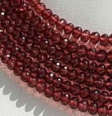 Garnet Gemstone  Faceted Rondelle