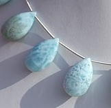 Larimar Gemstone Flat Pear Briolette