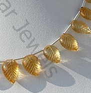 Citrine Gemstone  Carved leaf